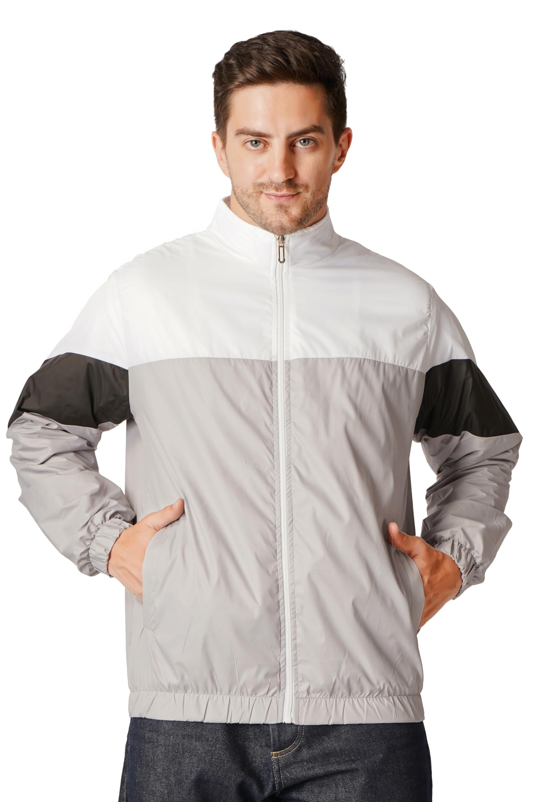 Men's Water Resistant SUNSCREEN JACKET For Winter Season | Lightweight Windcheater Polyester Jacket | Stylish Full Sleeves Stand Collar For Sports, Tracking-picture-36