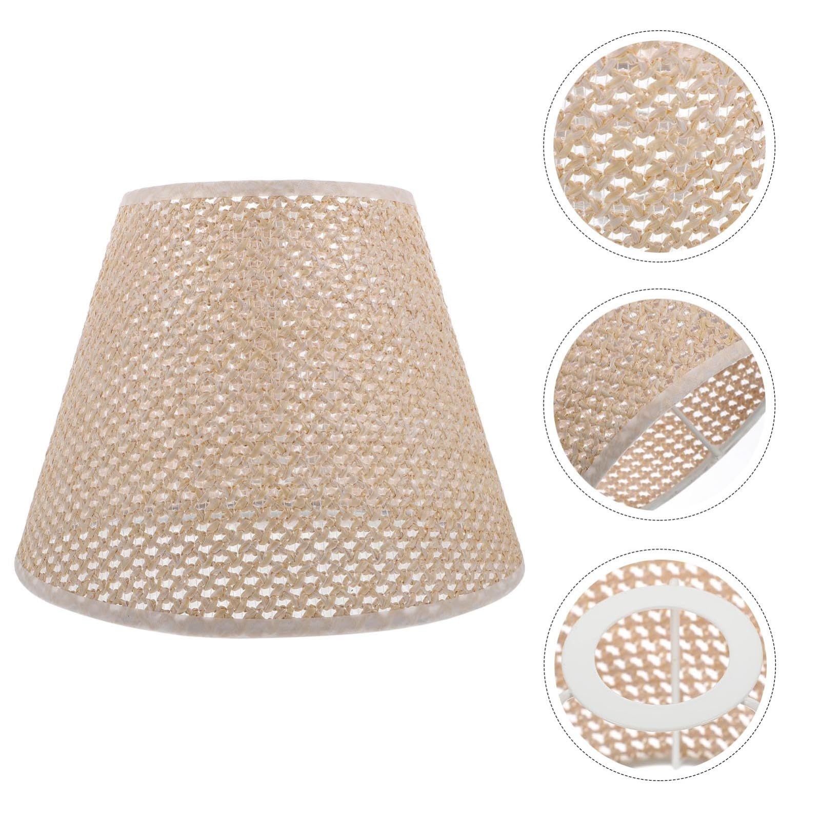 SHINEOFI Paralume in Rattan Intrecciato Artigianalmente per Lampada da Tavolo E27, Design Naturale e Resistente, per Soggiorno e Camera