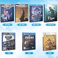 Vista 5 de Paquete de 24 fundas protectoras Steelbook compatibles con 4K UHD, Blu-Ray, video de flecha con funda deslizante, Criterion, PS3, PS4, PS5