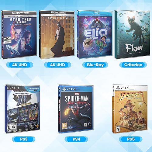 Miniatura 5 de Paquete de 24 fundas protectoras Steelbook compatibles con 4K UHD, Blu-Ray, video de flecha con funda deslizante, Criterion, PS3, PS4, PS5