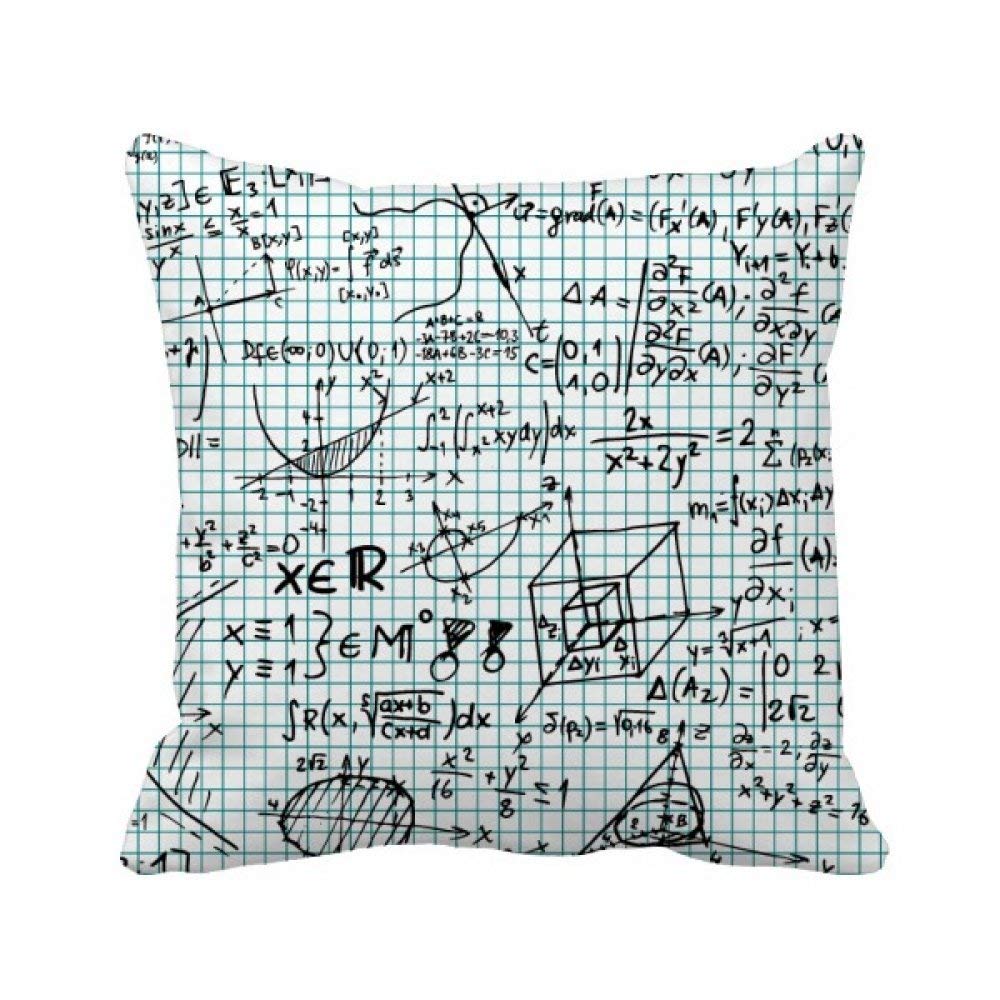 Formules mathématiques sur housse de coussin carrée lavable pour déco de salon
