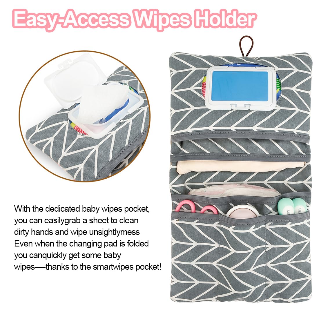 Sac à Couches Lavable JOCXZI - Portable - Multi-Poches - Pour Linge De Bébé
