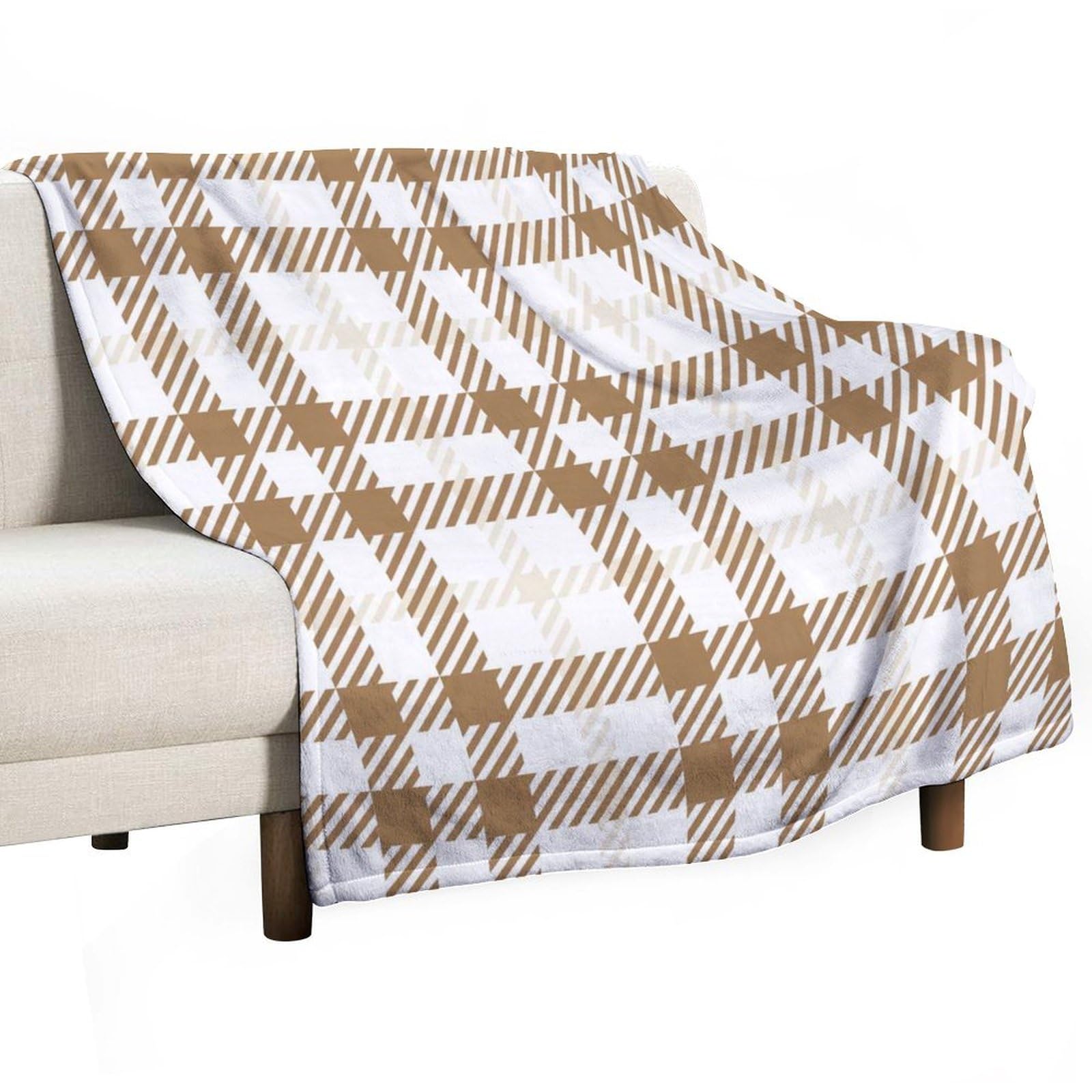 Couverture polaire plaid canapé et lit motif tartan pour soirée cocooning