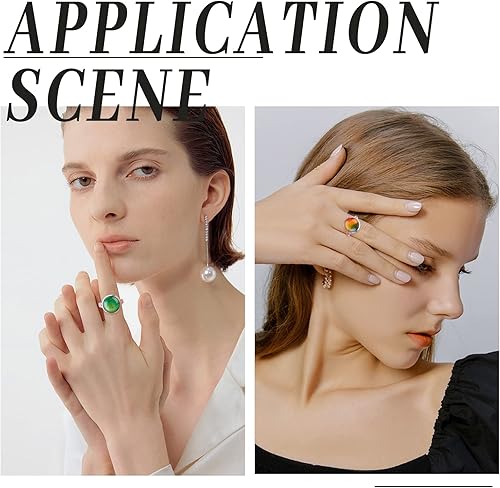 Miniatura 3 de PH PandaHall Kit de 80 piezas de fabricación de anillos, 40 bases de anillo ajustables, 2 colores, base de anillo plana de 0.47 pulgadas, anillos en