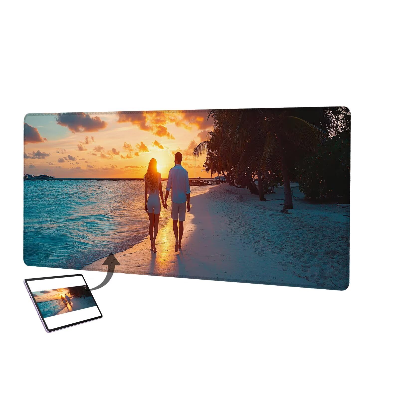 Niestandardowa podkładka pod mysz ze zdjęciem, 1200 x 600 mm wodoodporna niestandardowa podkładka pod mysz do gier, pod biurko z antypoślizgową podstawą, dodaj zdjęcia, pomysł na prezent dla graczy,
