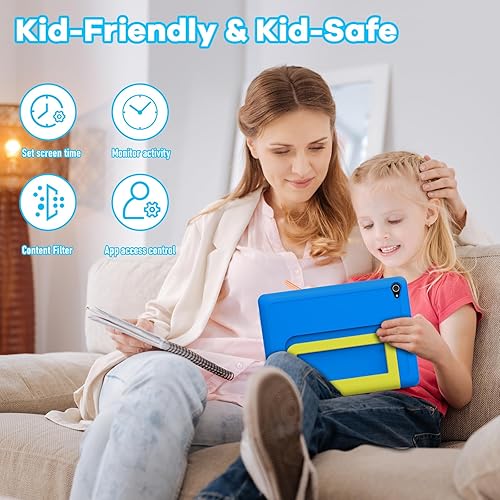 Miniatura 2 de Jeazans Tablet para niños  Tablet Android 14 mejorada de 10 pulgadas para niños con estuche protector  Octa-Core  64GB  Tarjeta TF de 1TB ampliable