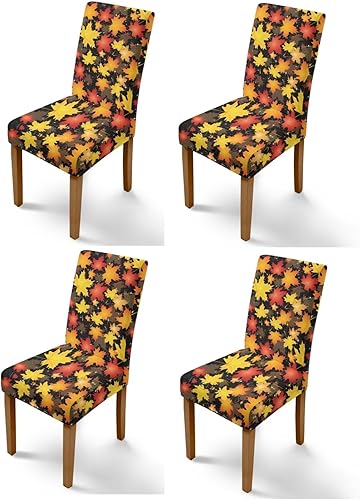 Miniatura 57 de Rnyleeg Fall Autumn Seat Covers for Dining Chairs Set of 4 Sunflower Themed Stretch Dining Chair Covers Soft Comfy Chair Slipcovers for Cocktail