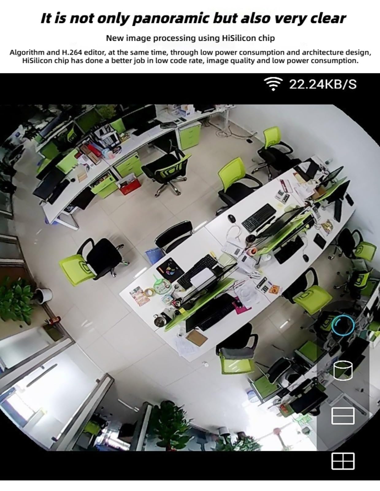 Telecamera di sicurezza fisheye panoramica a 360°, telecamera IP WiFi HD 1280x960, visione notturna, rilevamento del movimento, audio a 2 vie, vista remota, telecamera di sorveglianza interna per casa