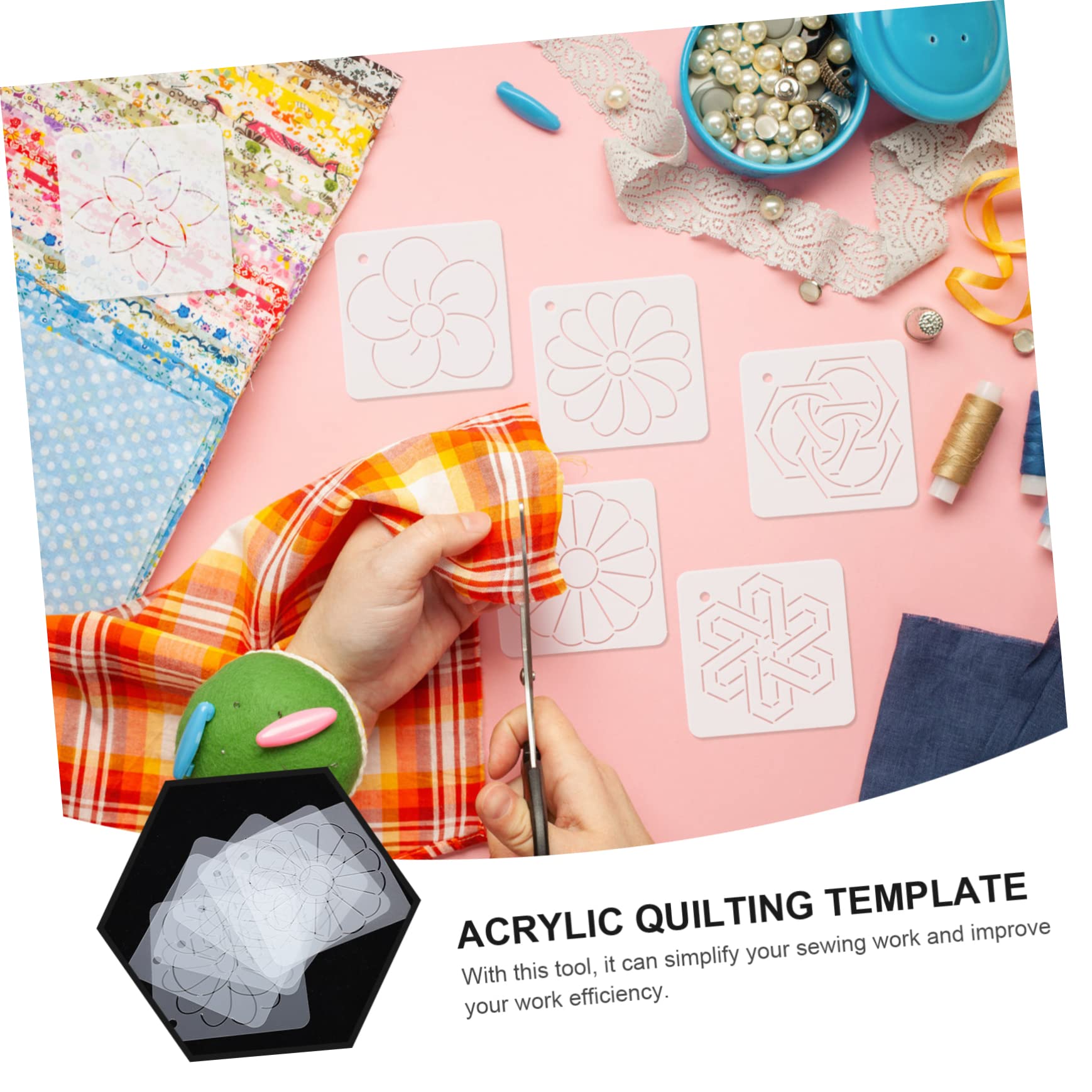 Tofficu 12piezas Plantillas De Acolchado Acrílico Para y Costura De Dibujo y Patchwork Accesorios Versátiles Para Manualidades