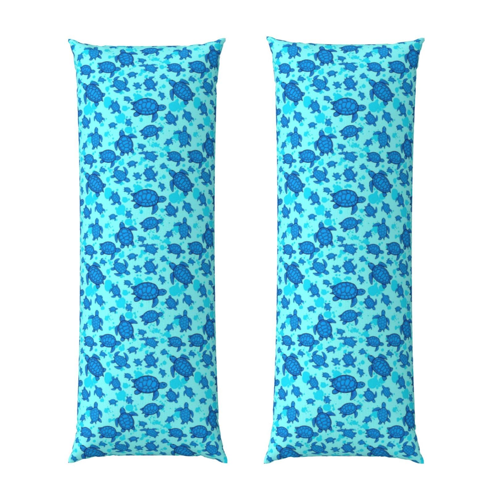 Body Pillow Cover 20x54 Inch, Ocean Animal Turquoise Blue Sea Turtles, Soft Long Pillowcase with Hidden Zipper, Breathable Cushion Protector for Bed Couch Sofa Home