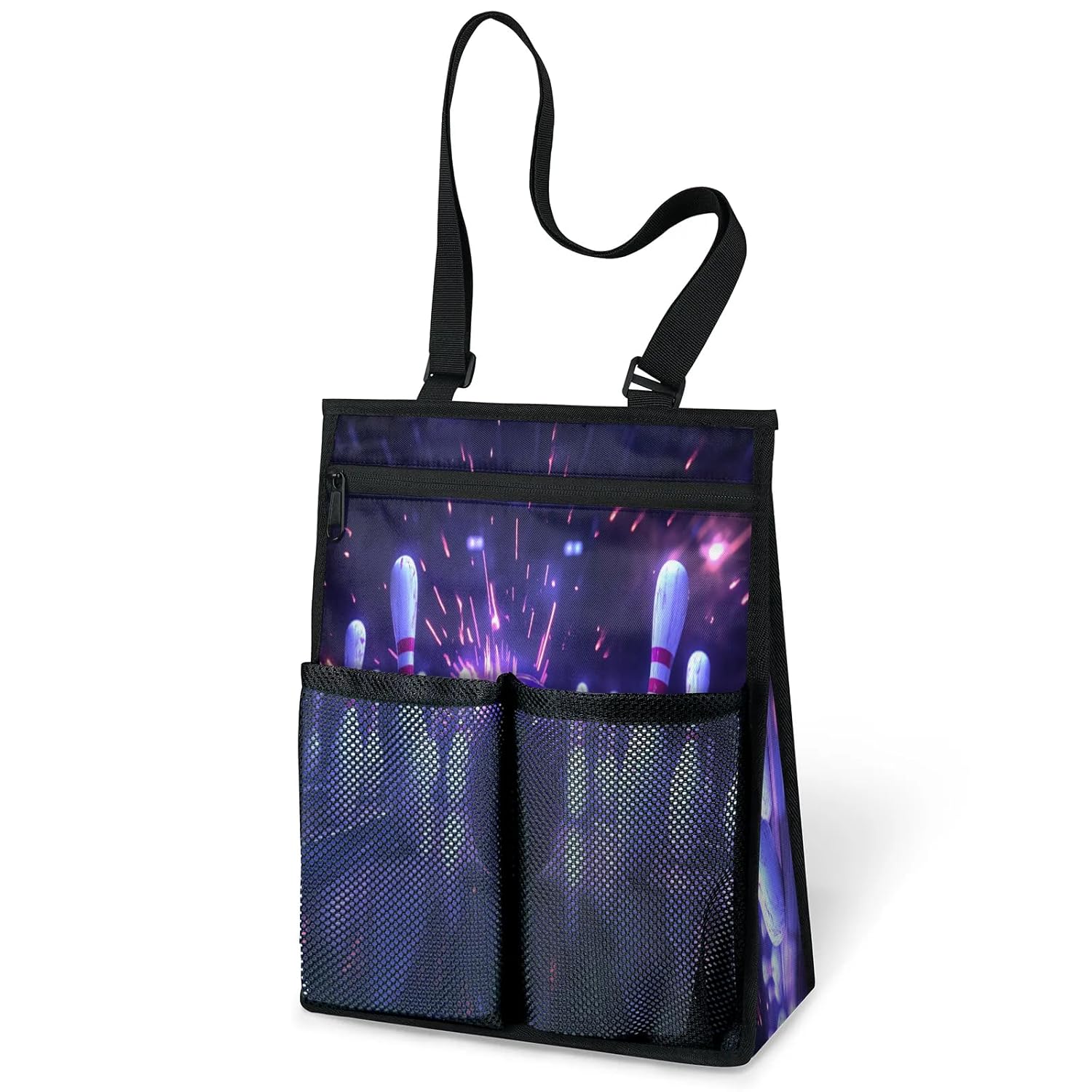 Ourtheme Bowling Ball Portable Shower Bag for Travel Gym Camp Beach Tote Shower Caddy Bags Hanging Toiletry Organizer