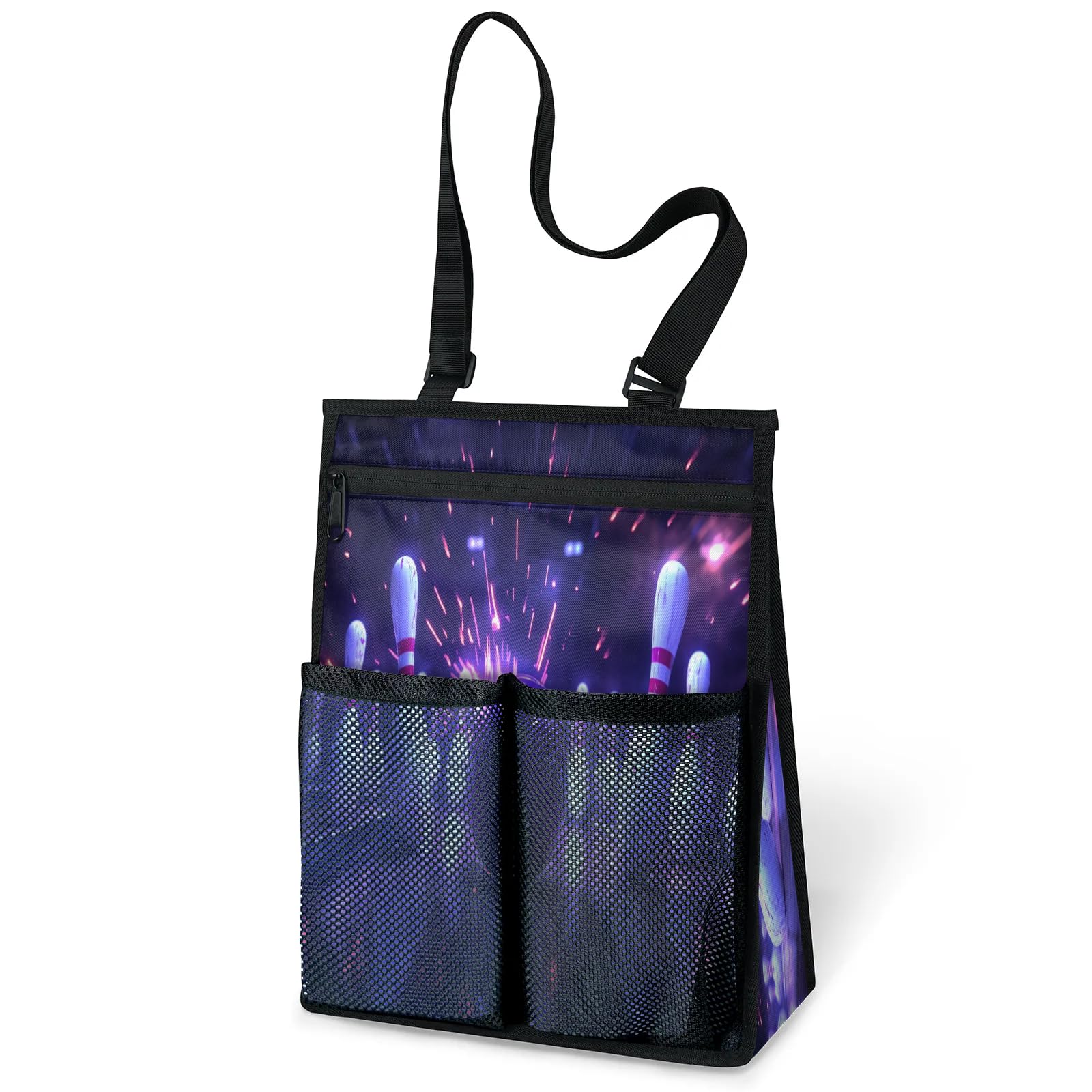 Ourtheme Bowling Ball Portable Shower Bag for Travel Gym Camp Beach Tote Shower Caddy Bags Hanging Toiletry Organizer