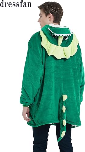 Miniatura 2 de dressfan Sudadera unisex con capucha de dragón de Triceratops de animales con capucha y bolsillo gigante, talla única