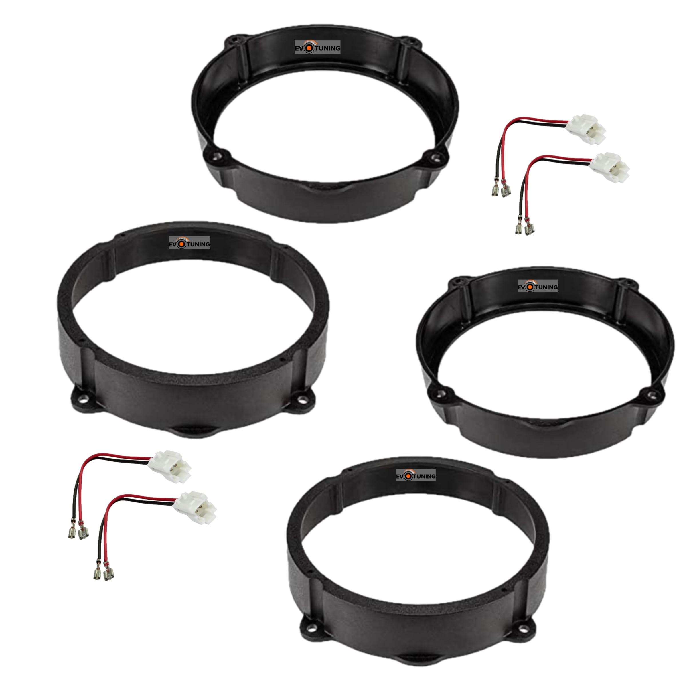 Kit 8 Casse Altoparlanti per Alfa Romeo 159 Anteriori e Posteriori, compatibile con Pioneer TSG170C +Set 4 Anelli e 4 Cavi Adattatori