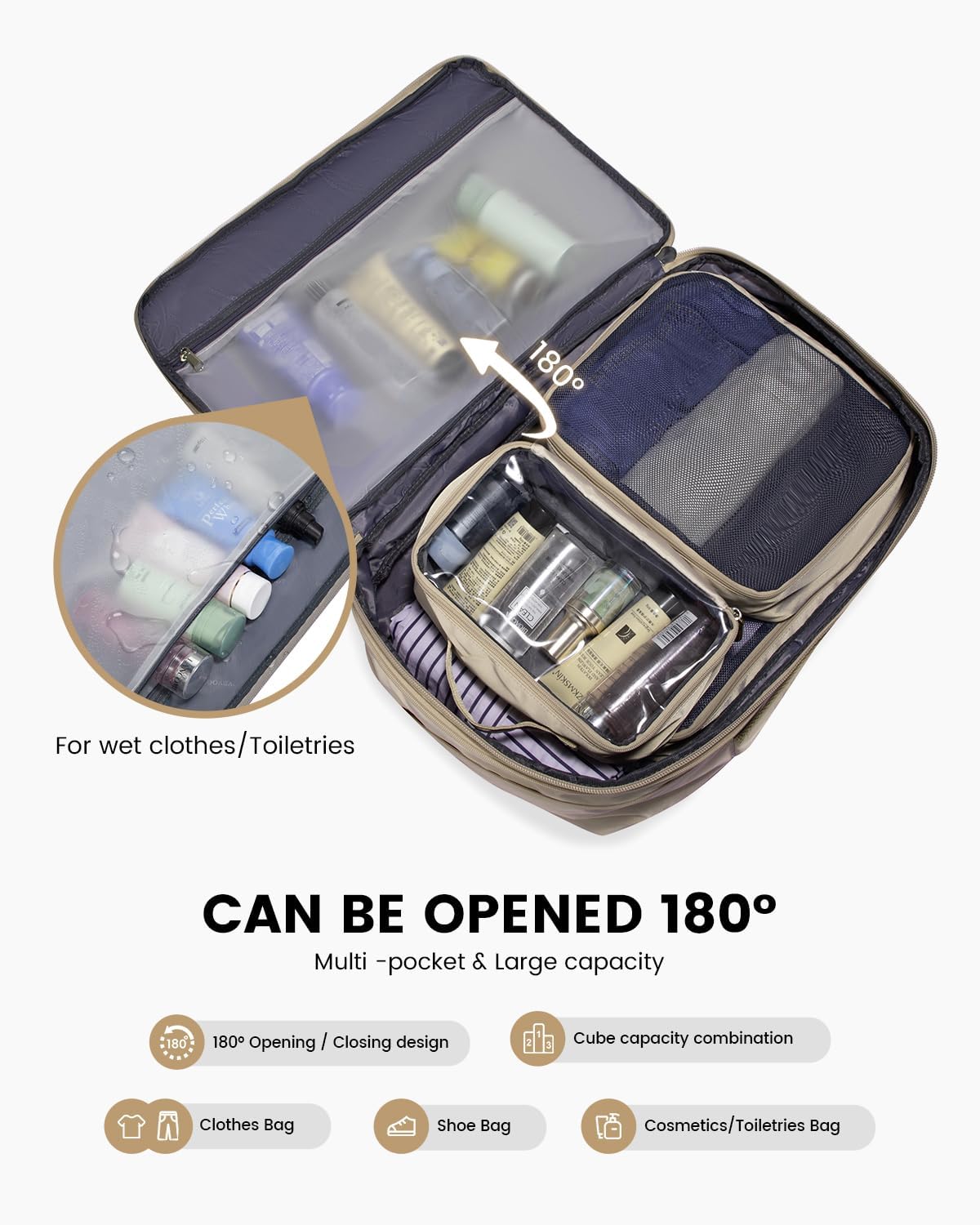 LOVEVOOK Carry on Backpack, 45L Large Travel Backpack for Women Men Airline Approved, Expandable Large Suitcase Backpacks With 4 Packing Cubes, Aer Travel Pack 3, Water Resistant Weekender Bag - Image 7