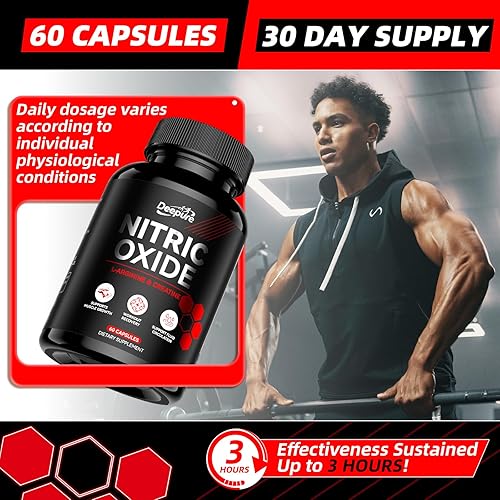 Miniatura 5 de Deepure Suplemento potenciador de óxido nítrico para hombres  Apoya el crecimiento muscular y la salud del corazón con L-Arginina y L-Citrulina