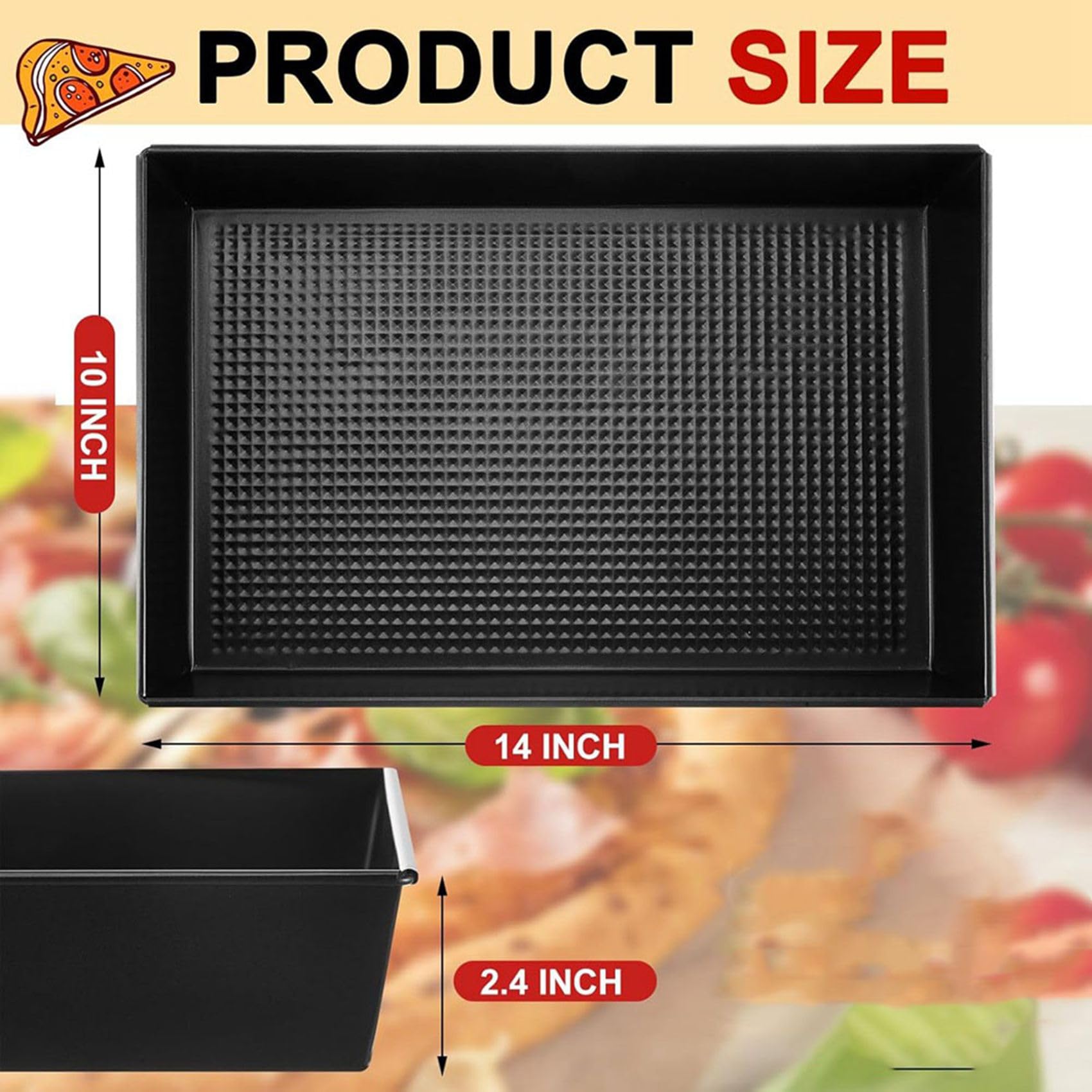 6 Detroit Style Pizza Pan Hard Prostokątne Patelnie do Pizzy Nieprzywierające Naczynia do Pizzy w Stylu Sycylijskim Wstępnie Przyprawione Naczynia do Pieczenia