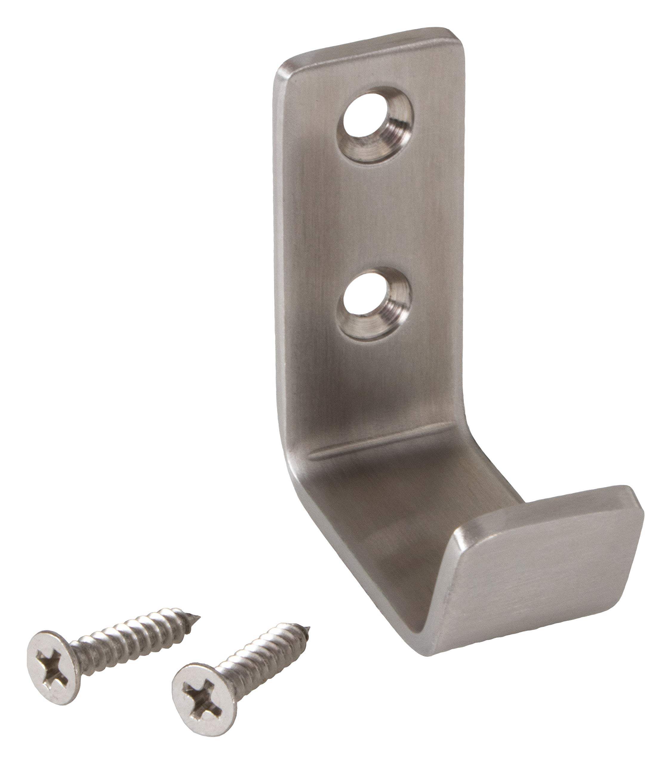 Gedotec Ganci appendiabiti a muro universali ganci appendiabiti in acciaio inox curvi - SANDRA small | 48 x 20 mm | ganci a muro da avvitare | 10 pezzi - appendiabiti a muro con materiale di montaggio