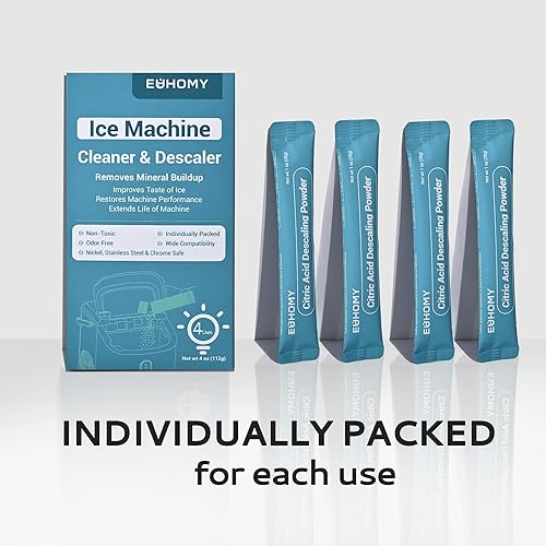Miniatura 7 de EUHOMY Limpiador y descalcificador para máquina de hielo  4 usos y empaquetado individualmente  Limpiador de máquina de hielo con polvo