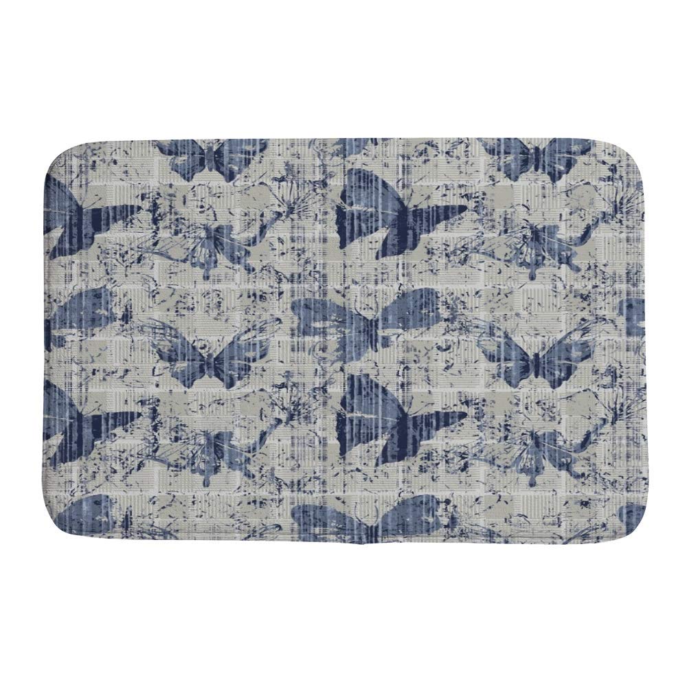 Tapis de douche aquarelle vintage 91x61 cm antidérapant et doux
