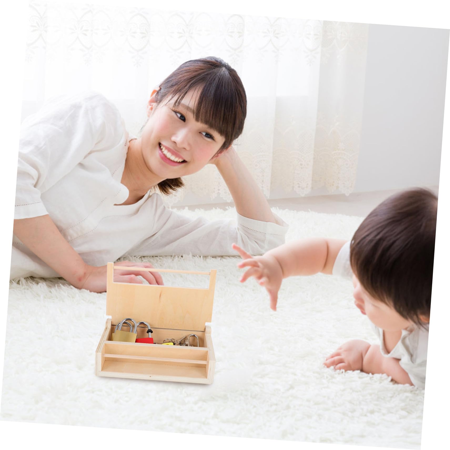 Gioco Lucchetti e Chiavi Montessori in Legno e Metallo | Ragazzo Ragazza e Toddlers, Gioco Educativo Meccanismi di Chiusura, Interazione Genitore-figlio