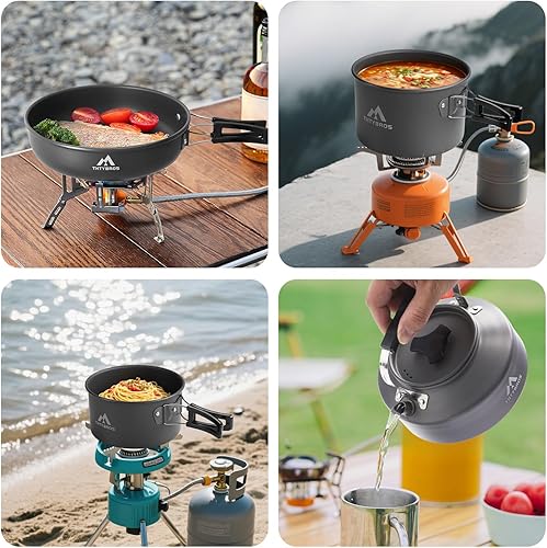 Miniatura 6 de Juego de utensilios de cocina de 27 piezas para 2-4 personas, juego de utensilios de cocina portátiles con hervidor, ollas y sartenes, utensilios de