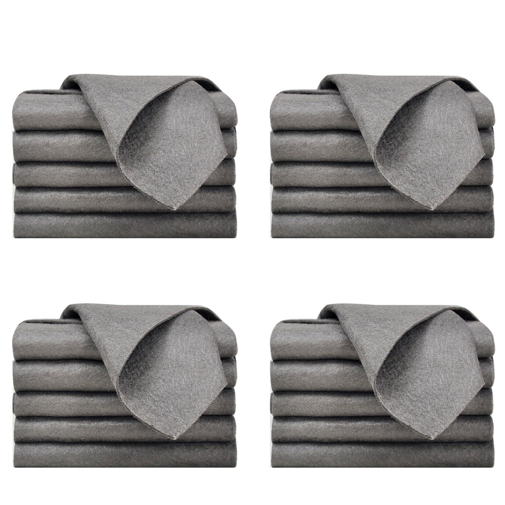 renvena Thickened Cleaning Cloth Reusable Microfiber Cleaning Rag Lint Free Cloth for Windows Mirror Glass Car 20 30