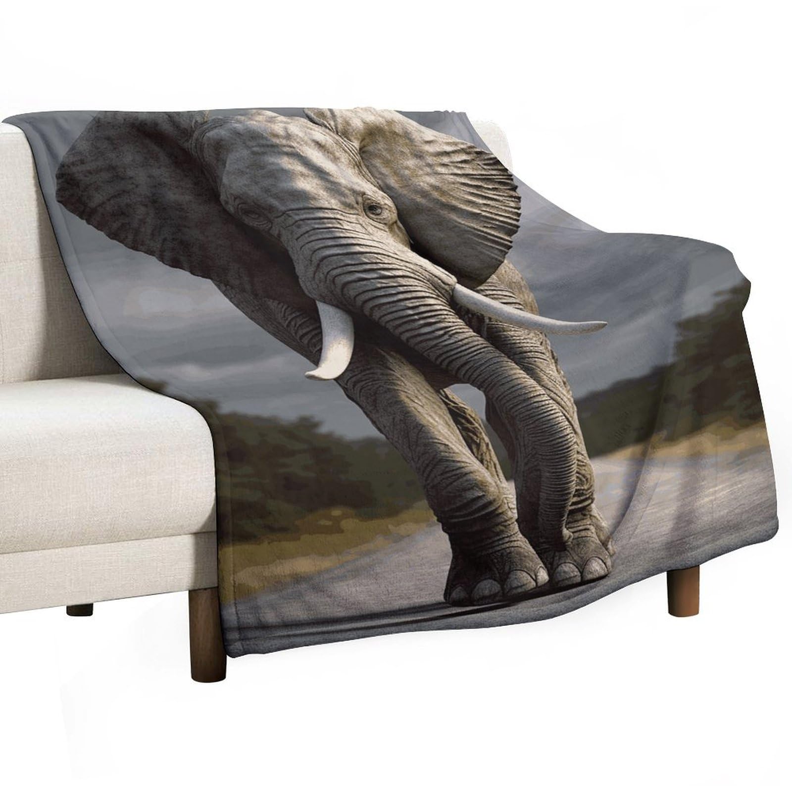 Couverture éléphant plaid léger anti-frissons pour lit et canapé