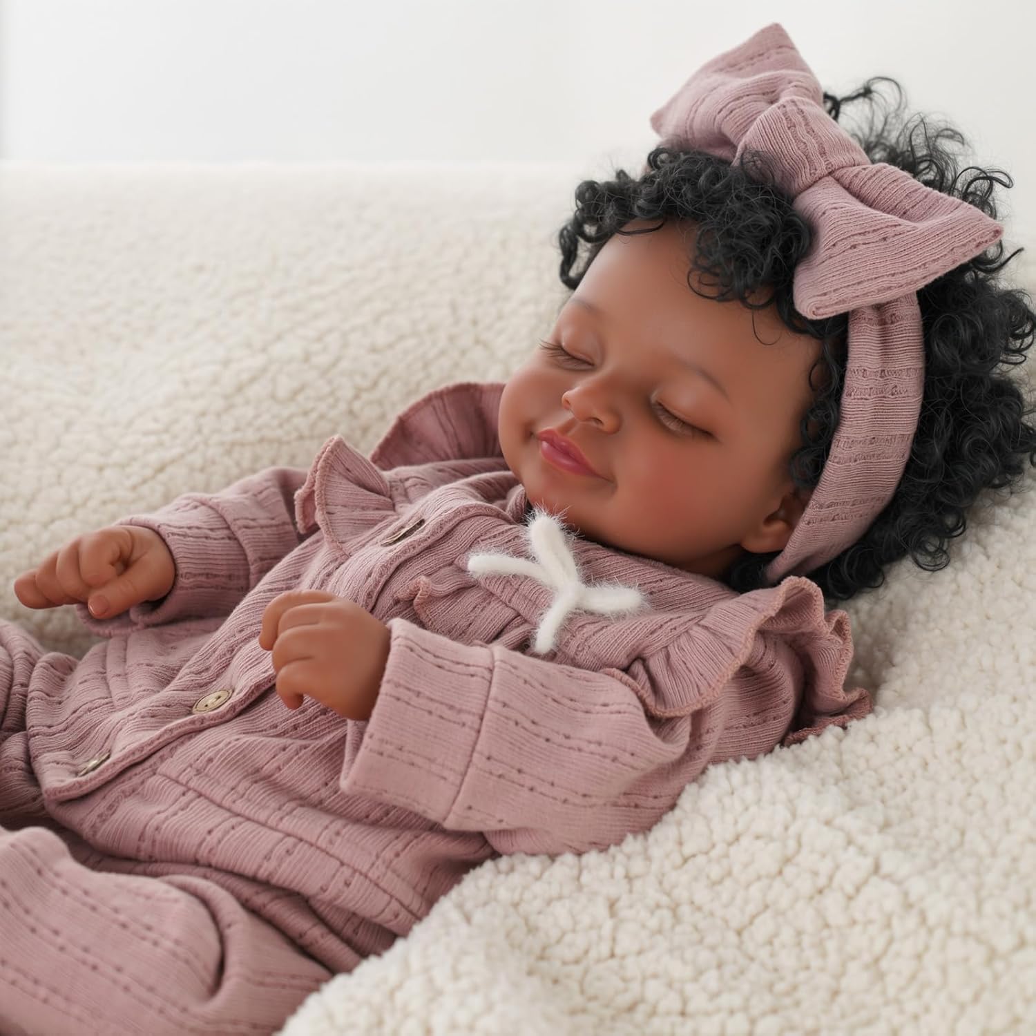 BABESIDE Lifelike Reborn Baby Dolls Black Girl – 20 Inch Lifelike Newborn Real Life Baby Dolls with Soft Weighted Body, Comfort Companion for Bedtime, Naptime & Emotional Support Gift for Kids Age 3+