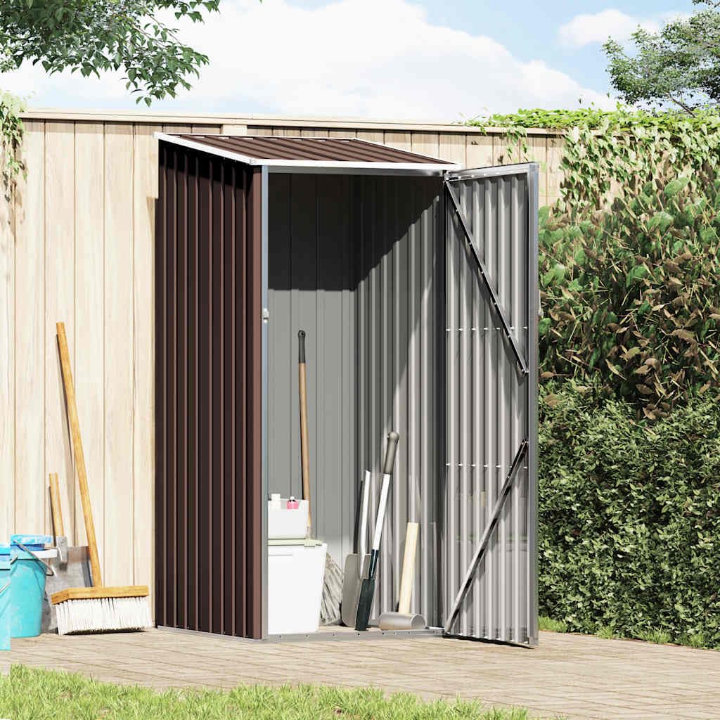 Gerätehaus Geräteschuppen Gartenhaus Garten Schuppen Metallgerätehaus Wetterfester Gartenschuppen für Fahrrad & Gartengeräte Braun 87x98x159 cm Verzinkter Stahl