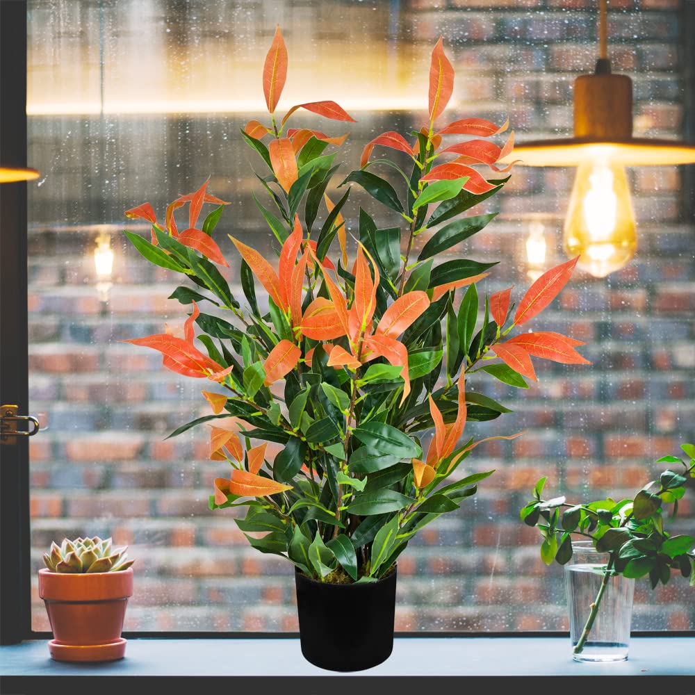 Decovego Photinia Plante Artificielle Artificiel avec Pot 70cm