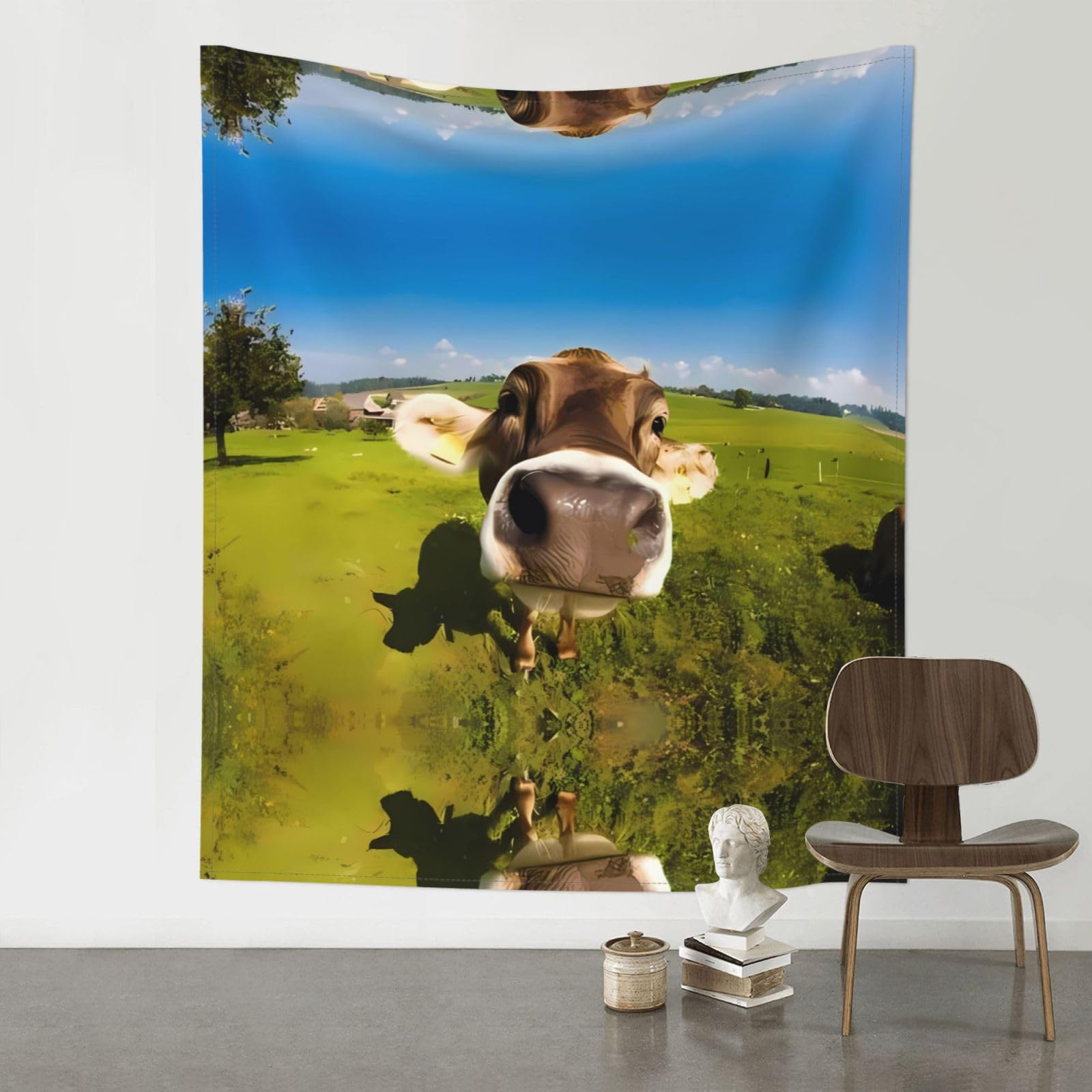 WHJSSF Wallpaper Desktop Cow Prints Wall Tapestry 60x51in - Boho Decor Throw for Bedroom, Dorm, Picnic & Outdoor Adventures
