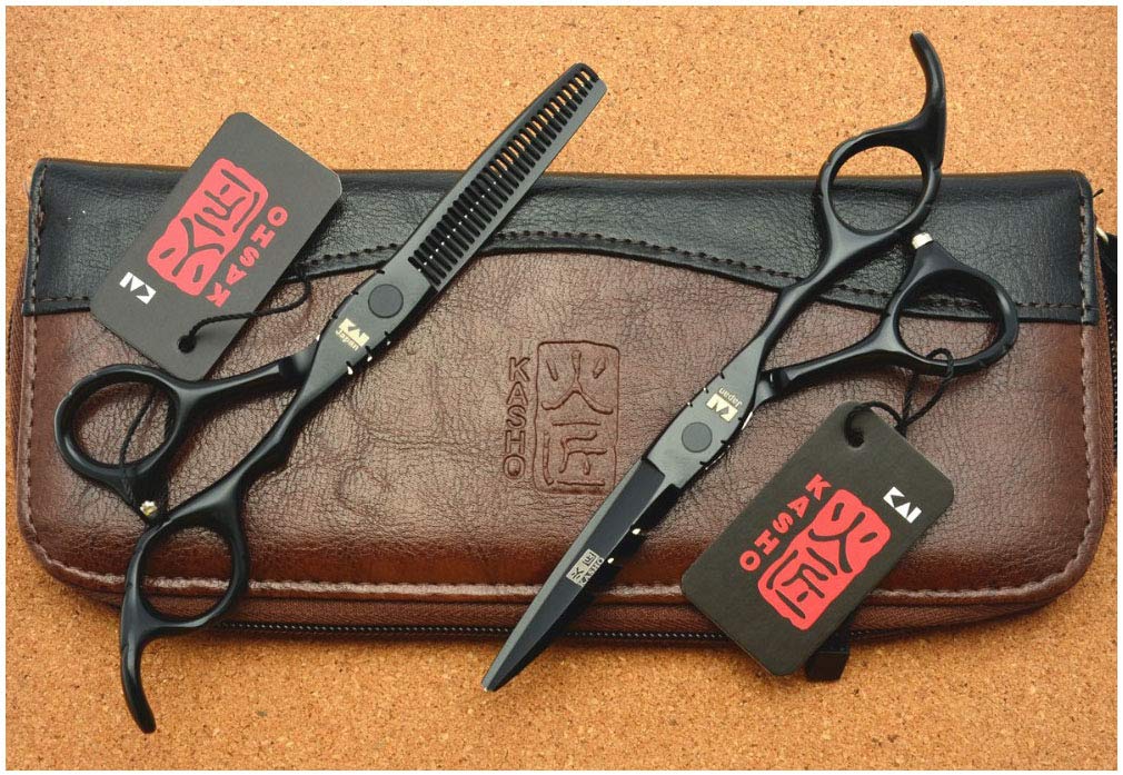 6.0'' Japan Kasho 440C Black Color Hairdressing Scissors