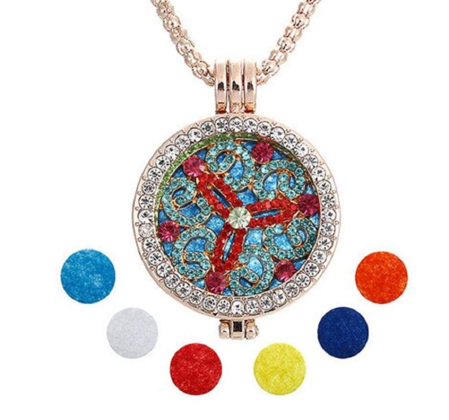 KIRALOVE Necklace for Woman - Diffuser - Aromatherapy - Opening - dubhe - Perfume - Aroma - Essential Oil - Christmas - Gold Color