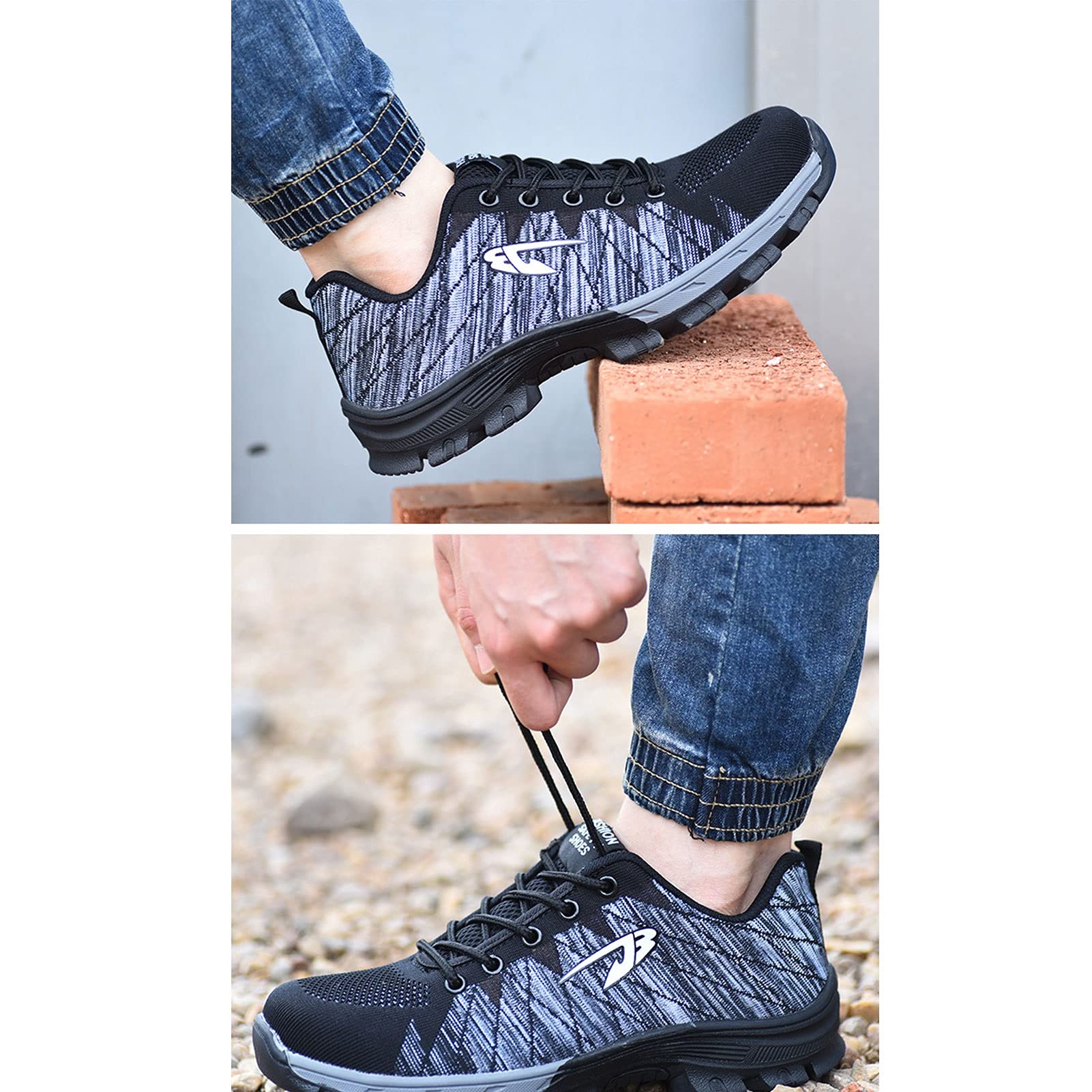 Veiligheidsschoenen Dames 36 Heren Werkschoenen S3 Stalen Neus Schoenen Lichtgewicht Ademend Unisex Beschermende Schoenen Sneaker Werkveiligheidsschoenen Zwart Turkoois
