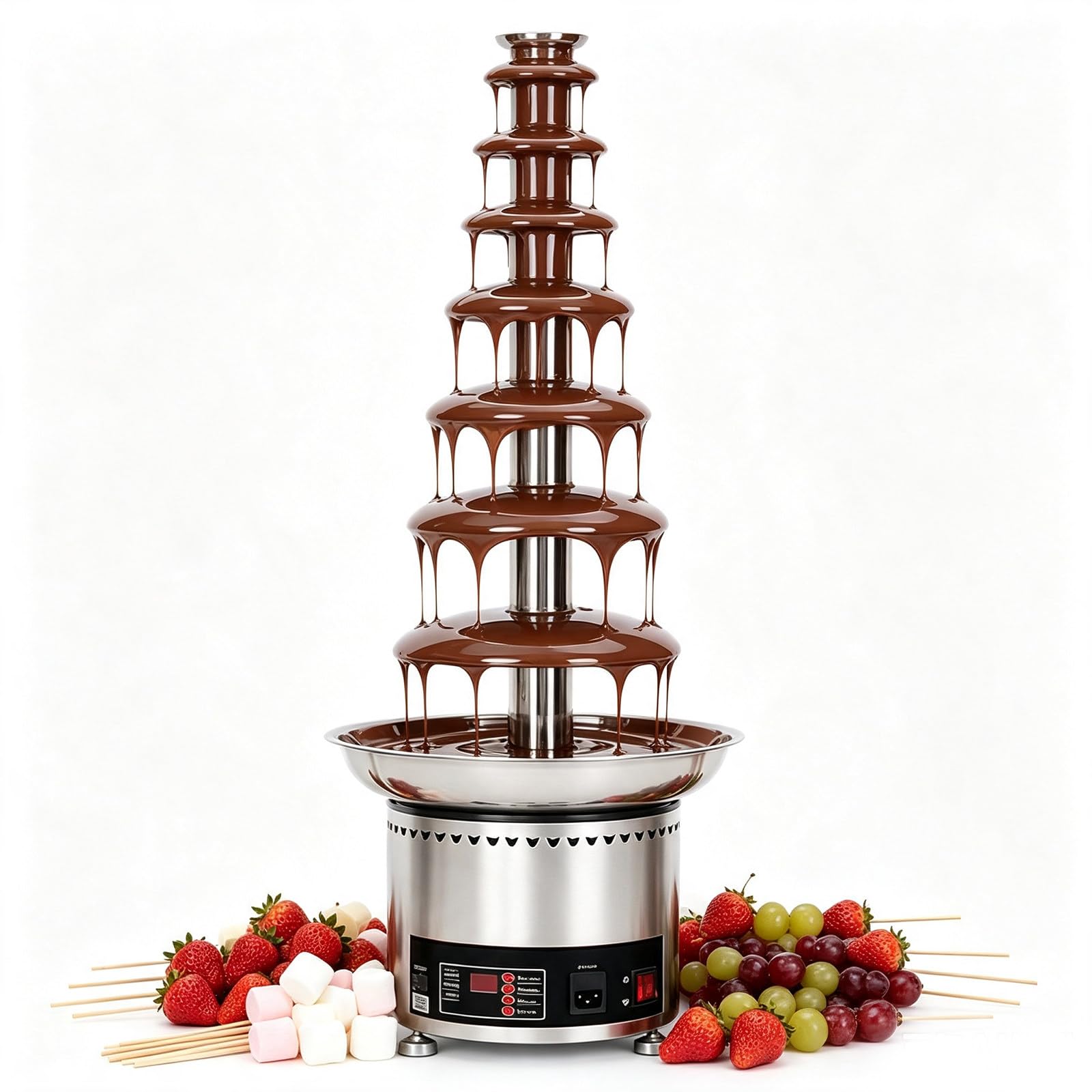 Glowdora Electric Stainless Steel Fondue Fountain 4 To 7 Tiers Melting Machine 7Tiers