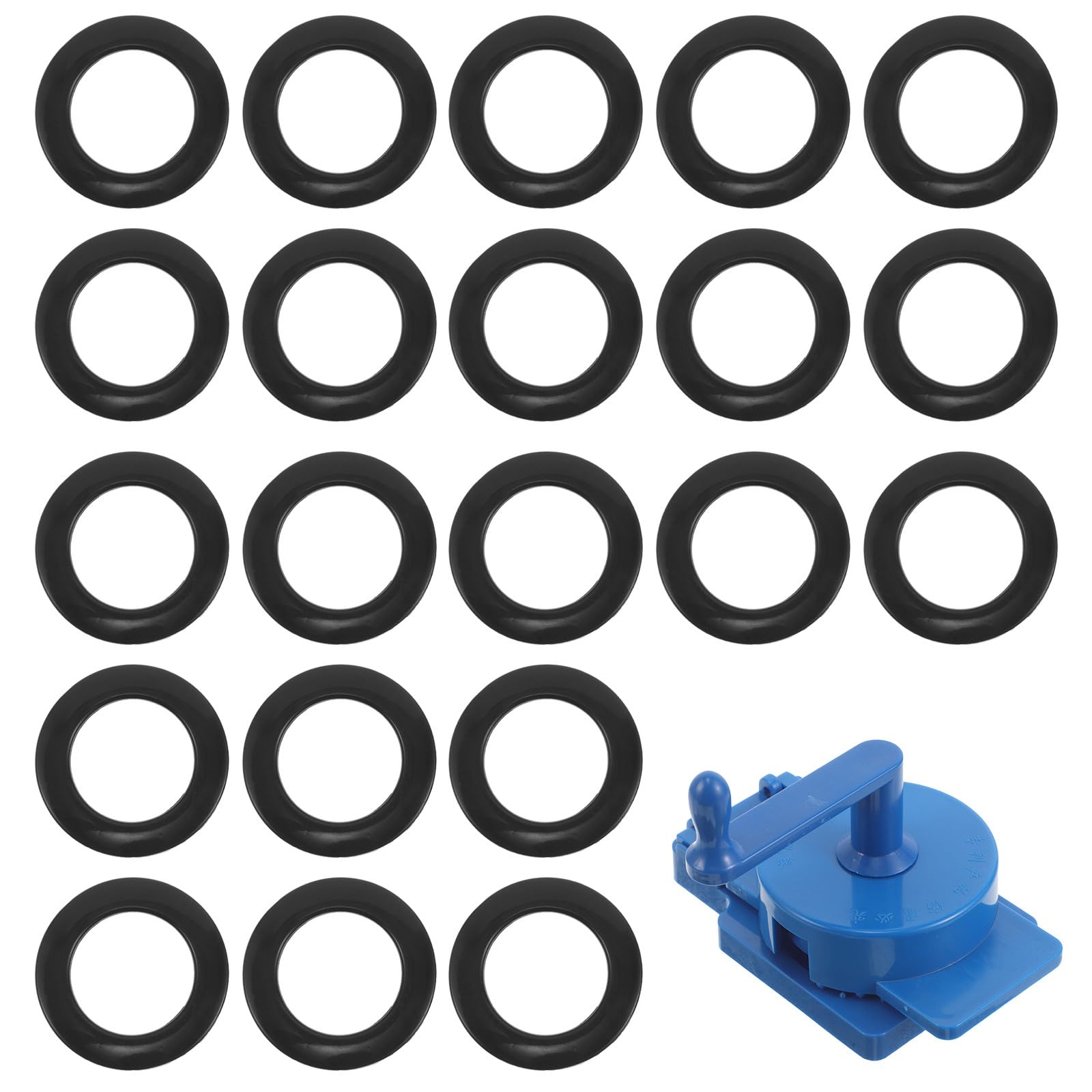 1 Jeu d'œillets pour Rideaux - Anneaux Ronds en Plastique pour Rideaux Romains 38 mm (1-1/2 po) - Œillets Silencieux avec perforatrice rotative pour la décoration de salles de Bain et de