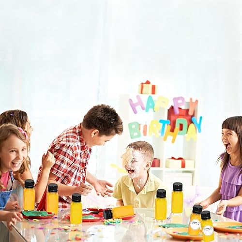 Miniatura 8 de 10 botellas pequeñas de plástico para jugo de 2 onzas con tapas y etiqueta, botellas de chupito con tapas, botellas reutilizables de 2 onzas con