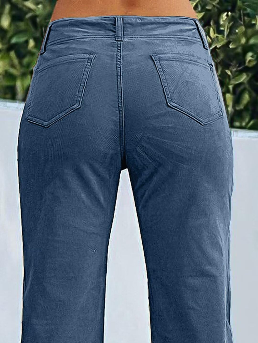 Flamingals Women’s Wide Leg Pants for Women Mid Waist Dress Flare Straight Leg Corduroy Pants Workout Jeans Trendy