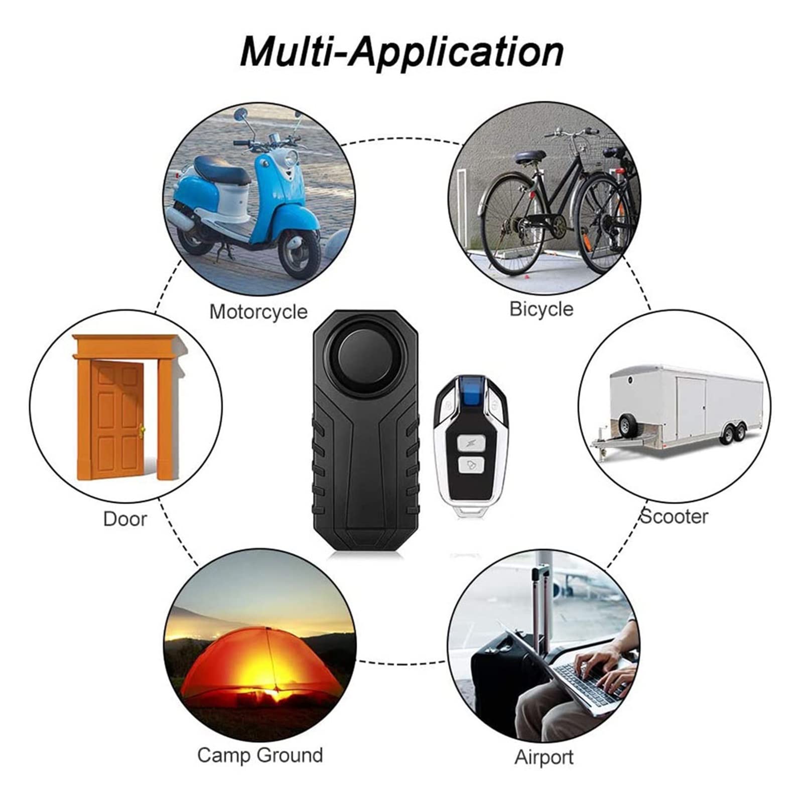 Alarma impermeable for bicicleta, motocicleta, vehículo eléctrico, seguridad, alarma antirrobo, Control remoto, Detector de vibración Para casa y garaje(1 Set Alarm Horn-B2)