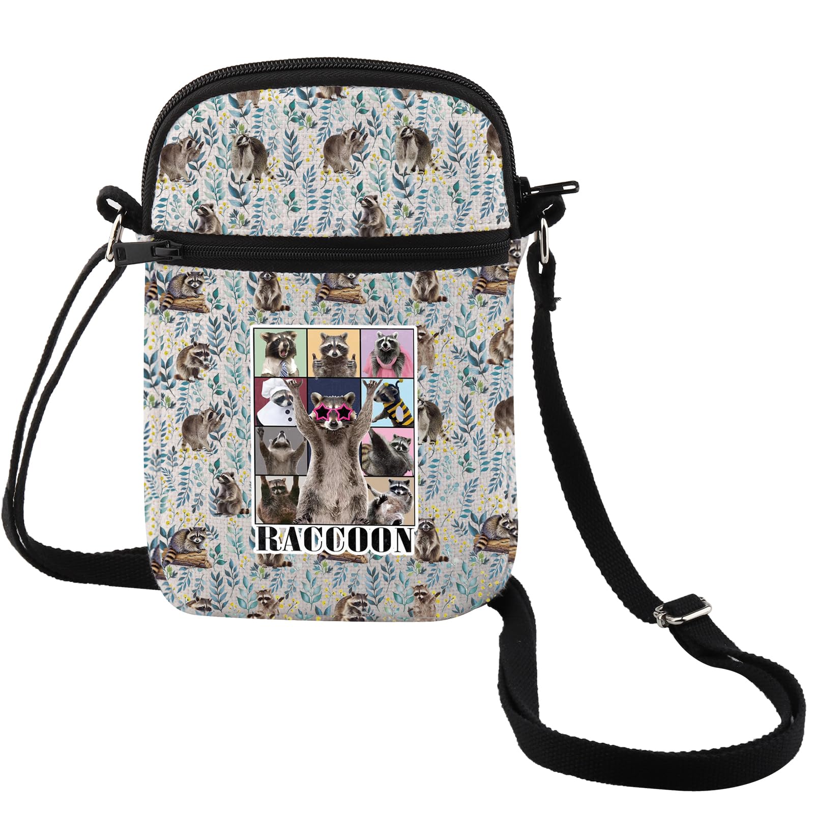 MEIKIUP Raccoon Crossbody Bag Raccoon Lover Gift Raccoon Gift Animal Lover Gift Raccoon Messenger Bag