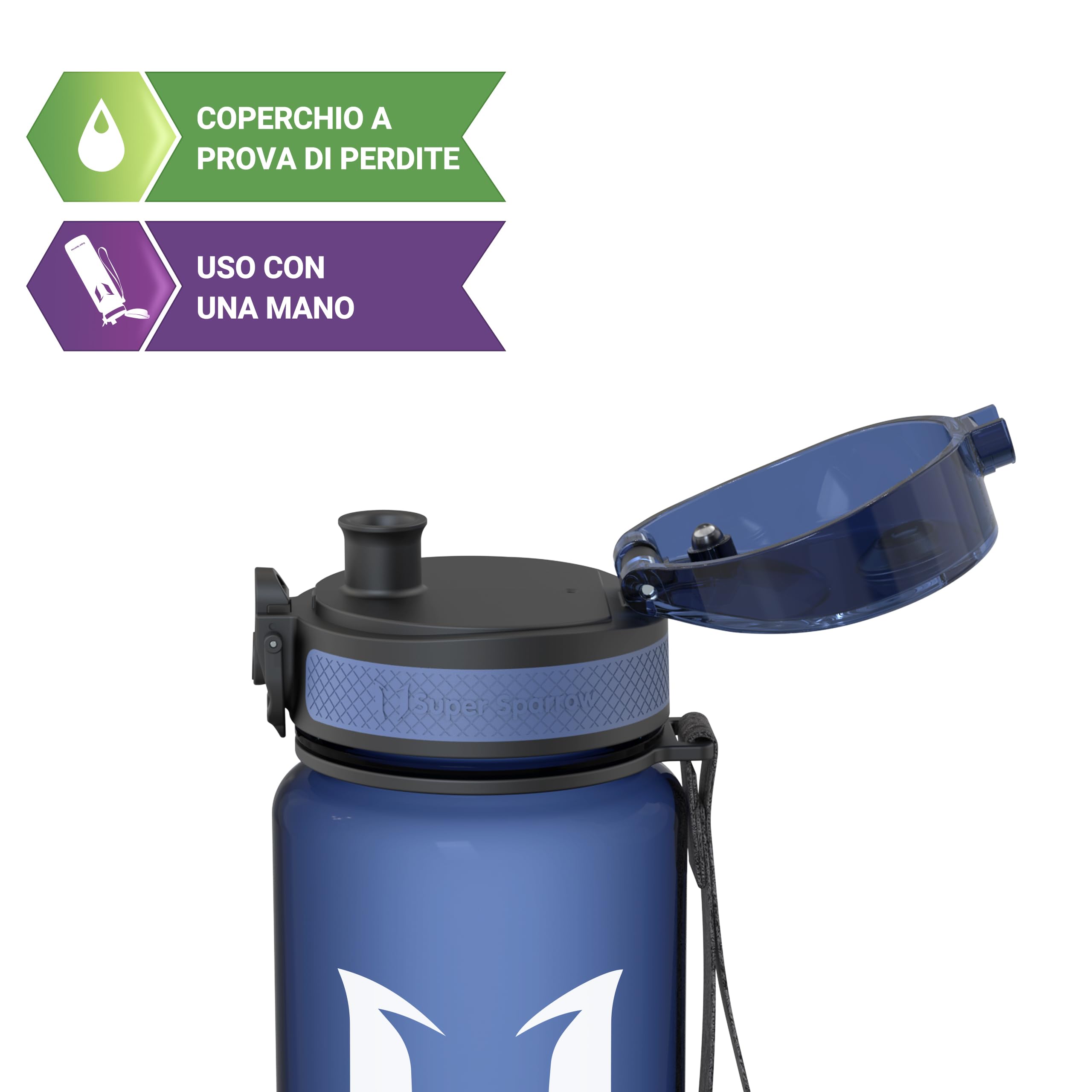 Super Sparrow Borraccia Sportiva & Bottiglia Bambini Senza Perdite - 350ml/500ml/750ml/1L/1.5L - Senza BPA