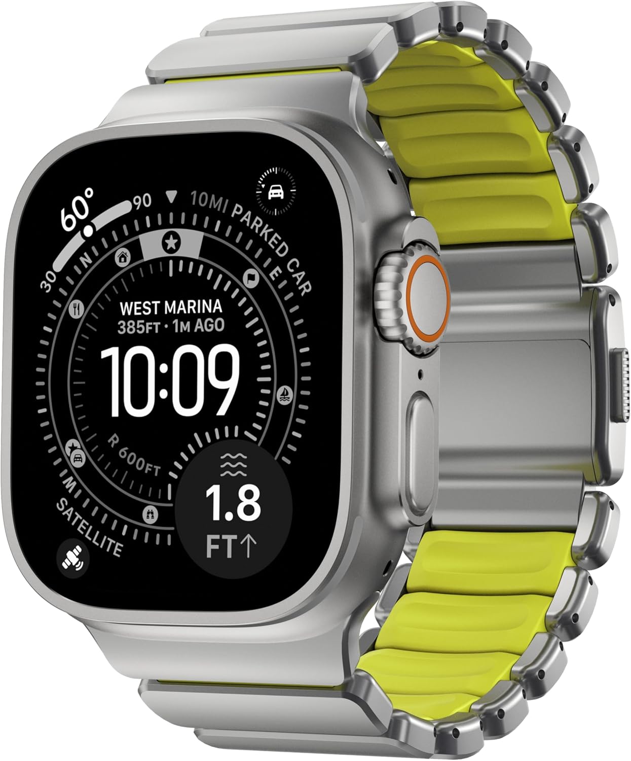 NOMAD Stratos Titanium Band With Inside FKM Interior Links 49mm, Apple Watch Band Compatible with Ultra 1-3, Series 1-11 and SE, Band for Apple Watch, All Day Comfort and Extreme Durability