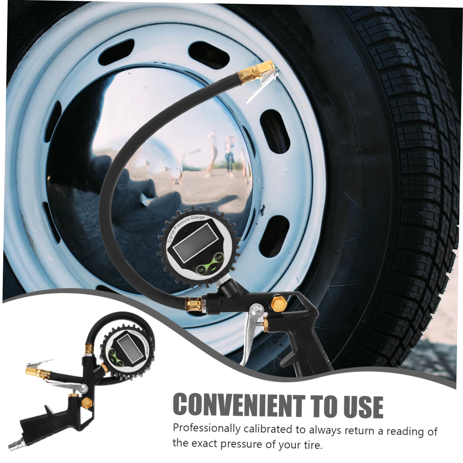 Manómetro Digital de 60 Psi Material Plástico y Metal Duradero Resistente y Preciso de Presión para Neumáticos para Coche y Motocicleta