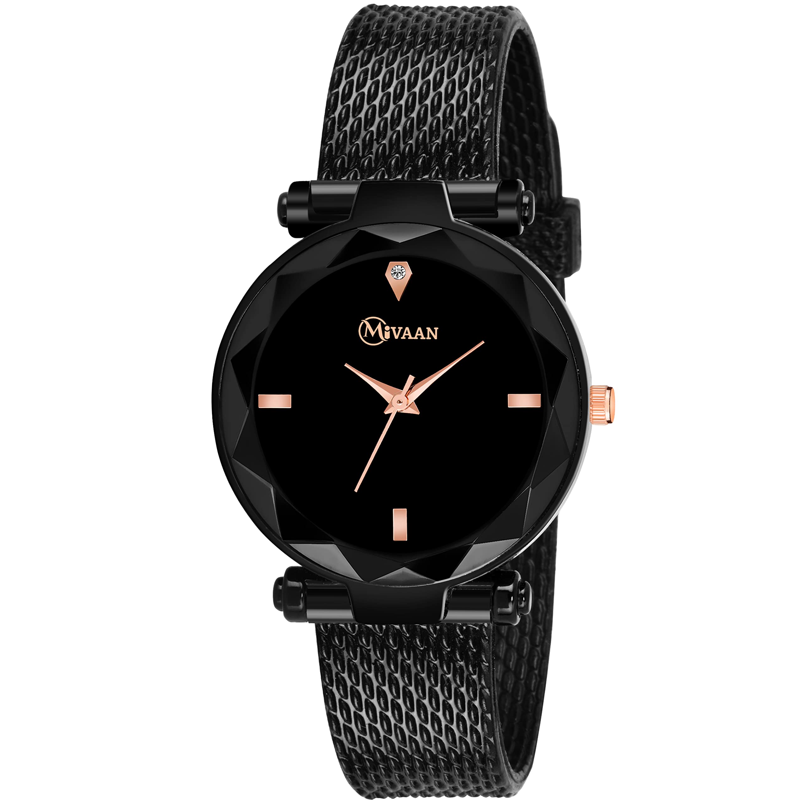 MIVAAN Womens Analog Black Dial Belt Watch (Black) (B09VPMBXQK) Amazon Price History, Amazon Price Tracker