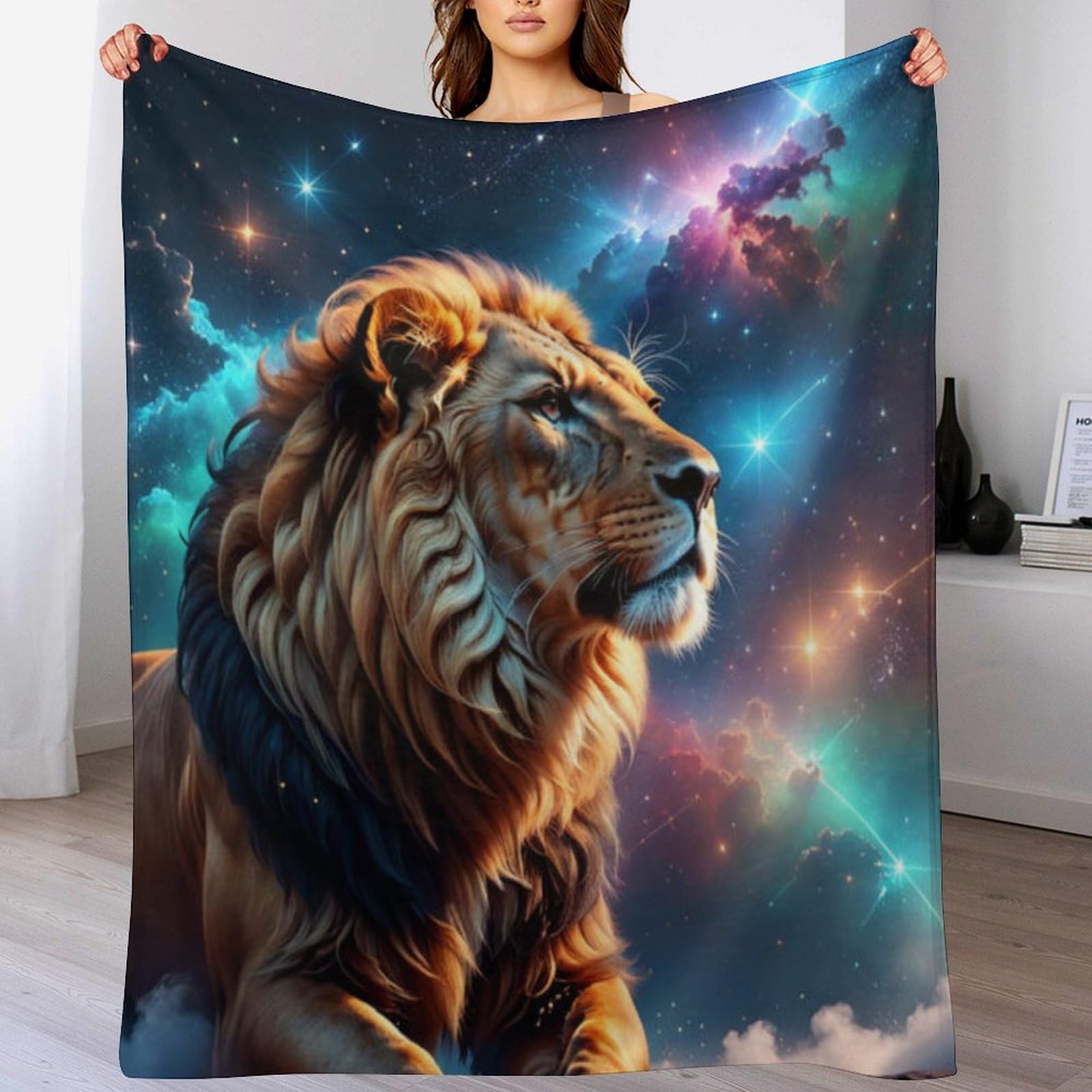 Couverture polaire lion plaid couverture flannel douce 140x180
