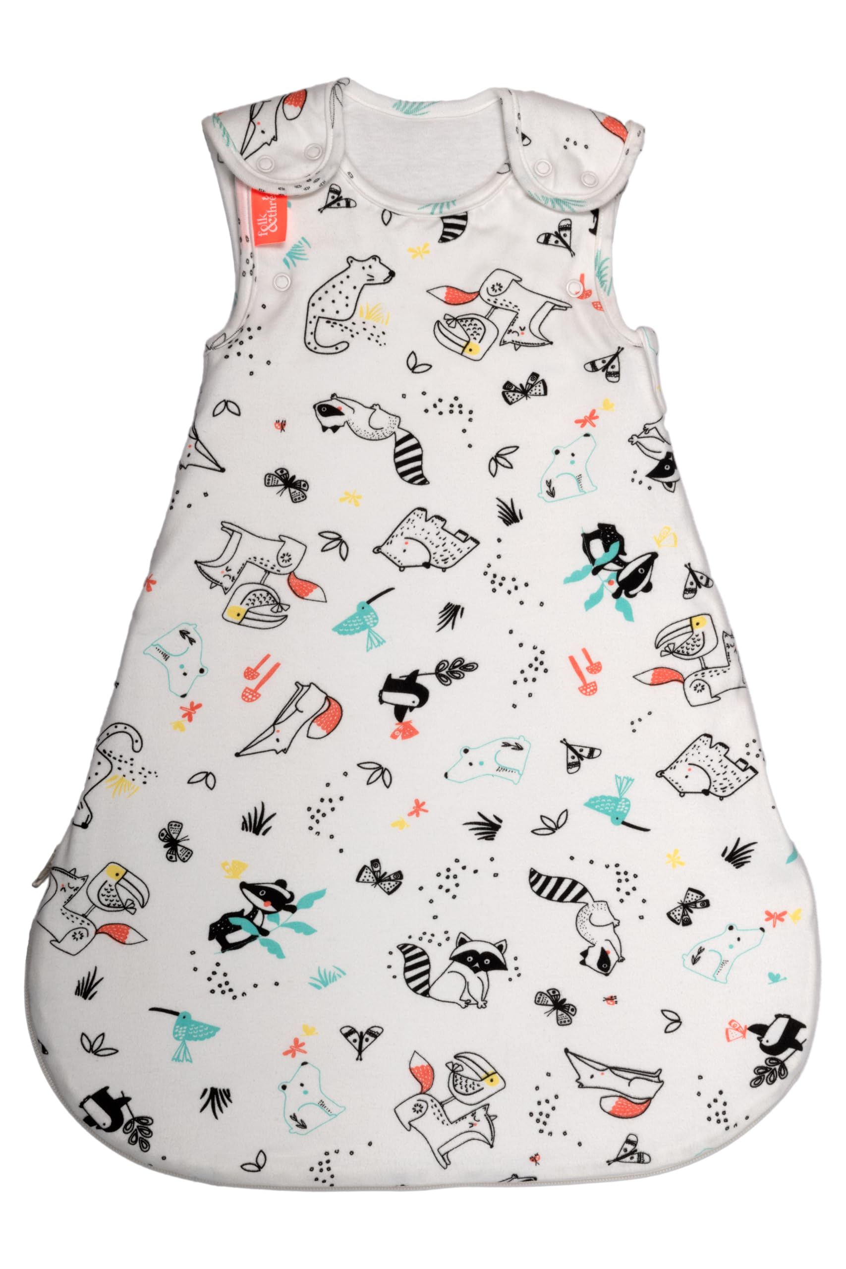 Folk & Thread Wild Wood Organic Baby Sleeping Bag 1 Tog | Comfortable & Snuggly Baby Sleep Bag Thoughtfully Designed To Give You & Your Baby A Peaceful Night's Sleep | Ideal For 18-24C Rooms (, 0-3M)