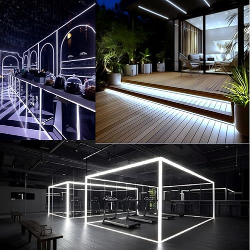 Miniatura 5 de FORT Tira de luces LED de neón, color blanco, 50 pies, 49.2 ft, CA, flexible, 110 V, 120 V, tira de luces LED para exteriores, impermeable,