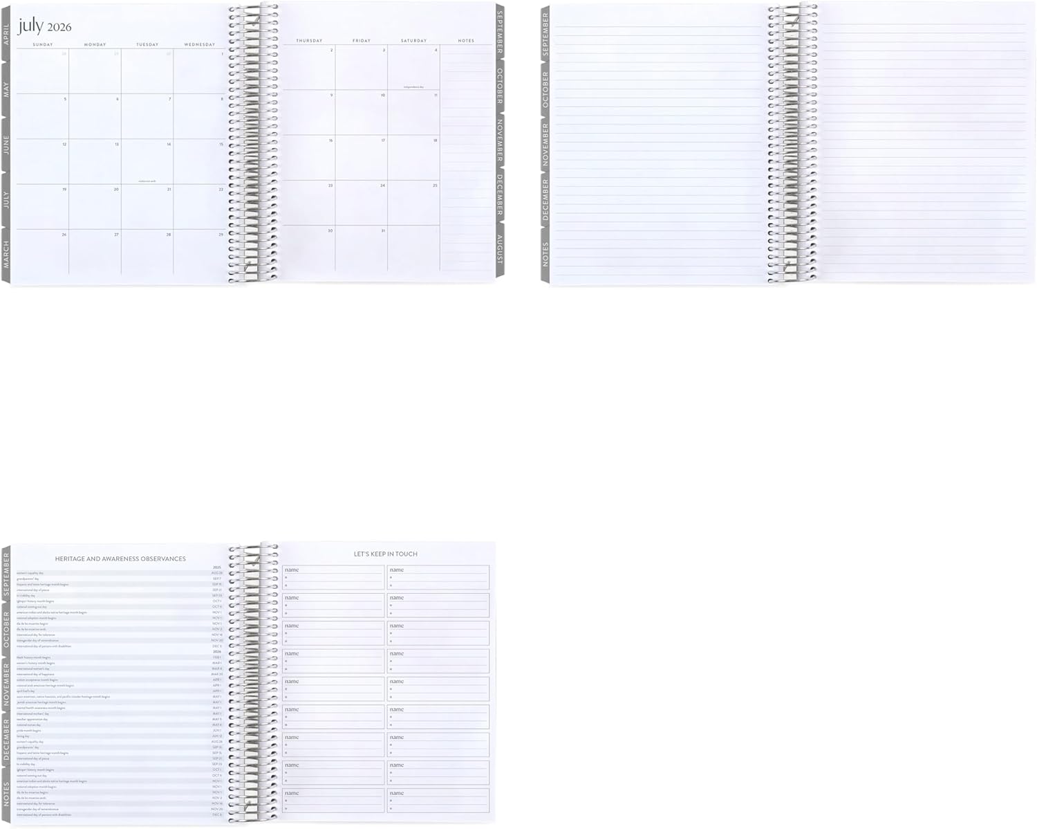 Erin Condren 18-Month Spiral Life Planner (Jul 2025 - Dec 2026), 7”x9” Weekly and Monthly Planner, 80 Lb. Text Weight Paper, Layers Colorful Covers, Minimal Theme, Vertical Layout, Platinum Coil
