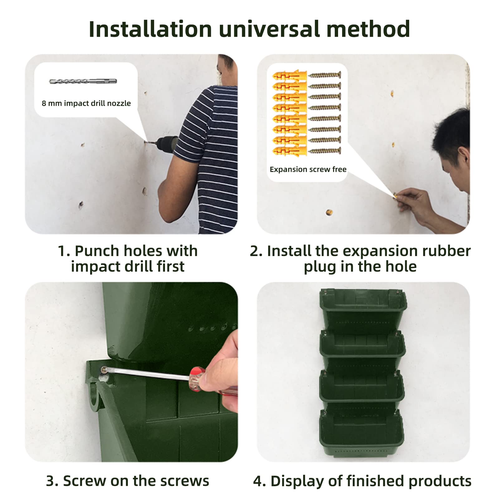 Plante Murale Verticale Suspendue, Sacs de Fleurs à Suspendre 4 pièces Mur Vertical pour Plantes Jardin Vertical pour Balcon Clôture Jardin Maison Décor